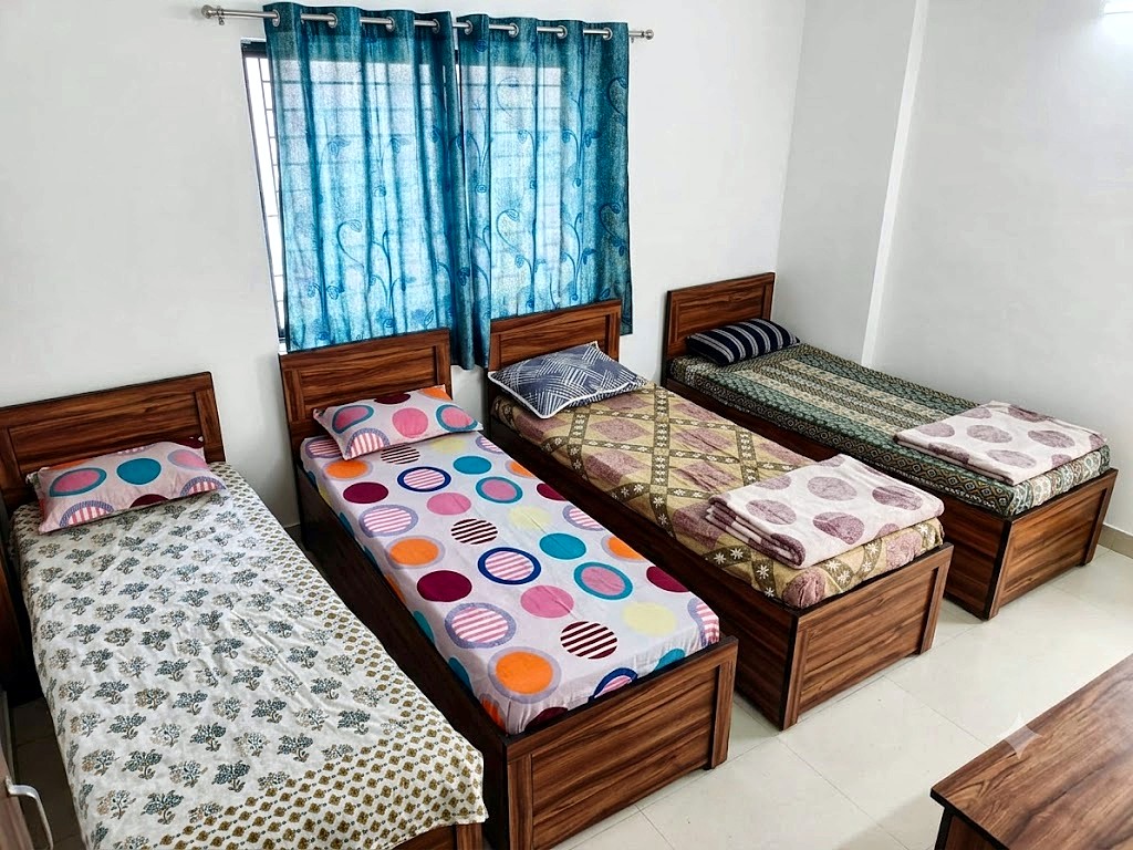 Four sharing AC room at Shivam PG Bopal