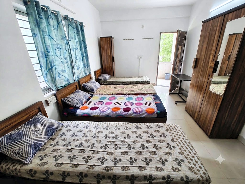 4 sharing room at Shivam PG, boys PG in Bopal, Ahmedabad