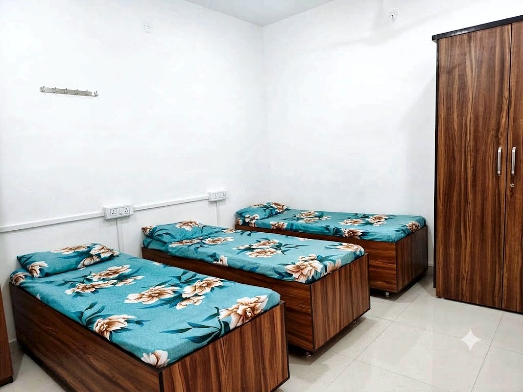 3 sharing room at Shivam PG, boys PG in Bopal, Ahmedabad